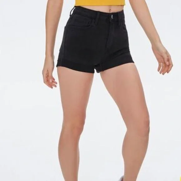 Forever 21 Shorts Forever Curvy Fit Denim Shorts In Black